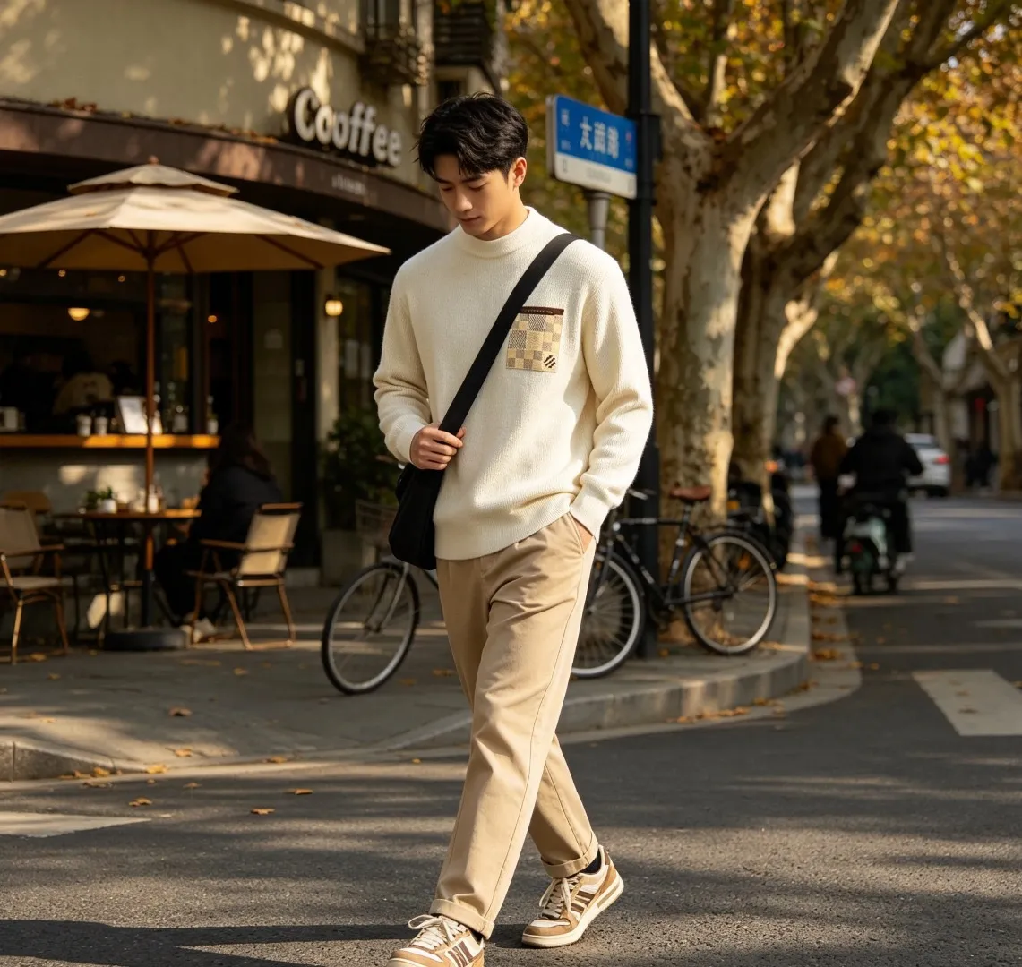 Louis Vuitton/Louis Vuitton checkered fake pocket crewneck sweater